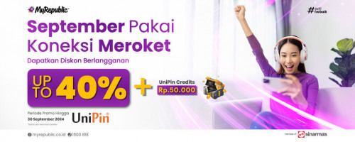 Promo Terbatas! Langganan MyRepublic di UniPin Sekarang! Dapatkan Diskon Hingga 40% + Bonus Voucher UniPin Rp50,000