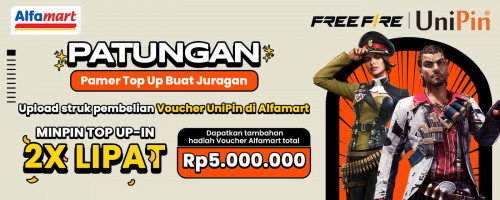 PATUNGAN, Pamer Top Up Buat Juragan! Top up UniPin dengan nominal favorit kamu di Alfamart, Dapetin kesempatan ditop up-in 2x LIPAT!