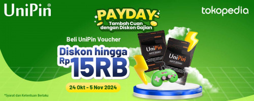 Beli UniPin Voucher Tambah Cuan dengan Diskon Gajian di Tokopedia!