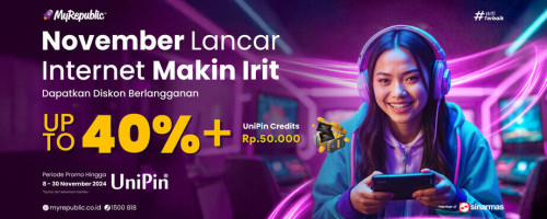 Promo Terbatas! Langganan MyRepublic di UniPin Sekarang! Dapatkan Diskon Hingga 40% + Bonus Voucher UniPin Rp50,000