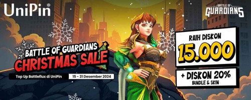 [Christmas Sale] Top Up Battle of Guardians di UniPin & Raih Diskon 20% + 20% Bundle dan Skin terbaru