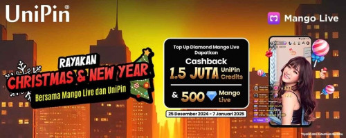 Rayakan Christmas & New Year Bersama Mango Live – Top Up Diamond di UniPin dan Dapatkan Cashback 1.5 JT + 500.000 💎