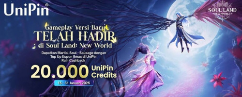 Gameplay Versi Baru Telah Hadir di Soul Land: New World! Top Up Kupon Emas di UniPin & Raih Cashback 20.000 UniPin Credits