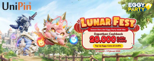 [Lunar Fest Event] Season Baru dari Eggy Party telah Hadir! Top Up Eggy Coins & Dapatkan Cashback 20.000 UniPin Credits