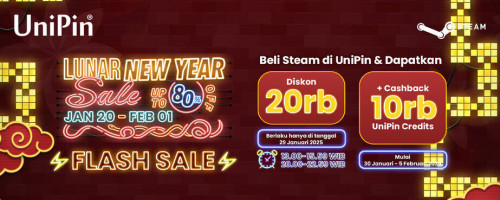 [Lunar New Year Sale up to 80%] Beli Steam Wallet dan Raih Diskon s.d Cashback 20.000 di UniPin