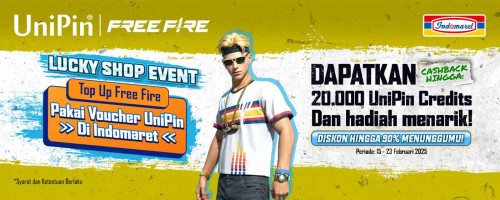 Buruan Top Up Free Fire Pakai Indomaret, Dapatkan Bonus 15.000 UniPin Credits dan Diskon Lucky Shop Hingga 90%