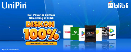 Serbu Diskon 100% – Beli Voucher Game & Streaming di Blibli, dan Klaim Diskonnya!