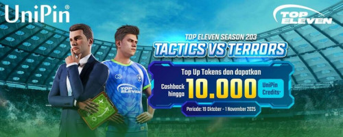 Top Eleven Season 203 – Tactics VS Terrors! Top Up dan Dapatkan Cashback hingga 10.000 UniPin Credits